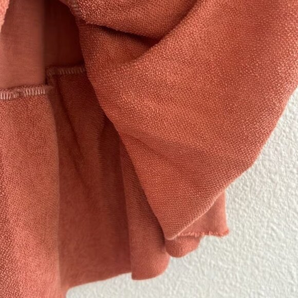 Aerie Sweatshirt Distressed Mini Skirt Boho Burnt Orange Tiered Beachy Coastal S - Picture 3 of 5
